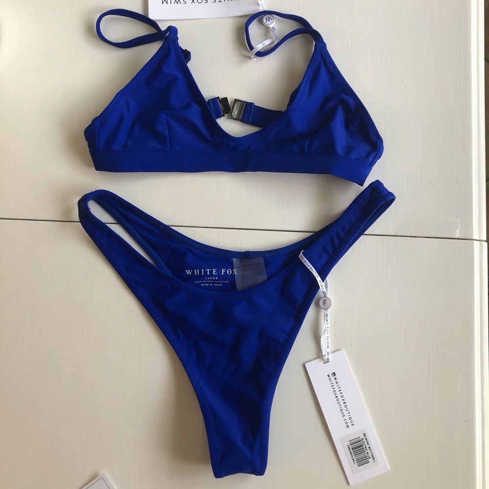 White Fox electric blue bikini NWT